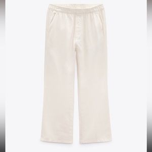 Zara Cotton Blend Straight Leg Pants